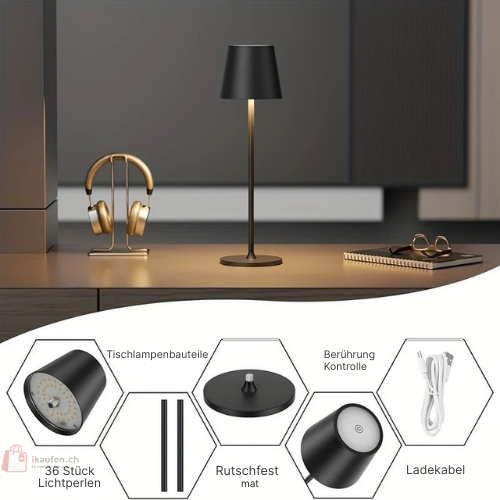 Premium Art Deco LED-Tischlampe – USB Touch